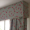Spotted Fabric Pelmet and window set